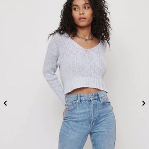 Blue crop top sweater